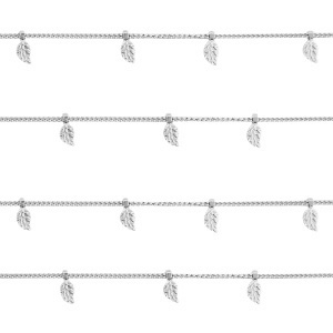 Appr&ecirc;ts en acier inox cha&icirc;ne maille jaseron plume argent&eacute;