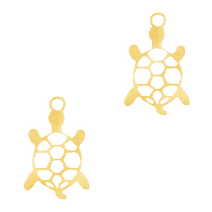Breloques en acier inox tortue Dor&eacute;