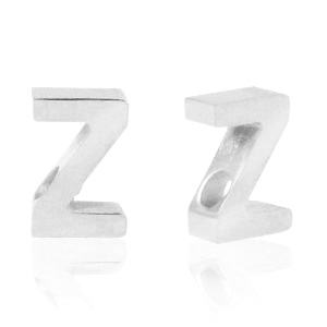 Perles en acier Inox lettre Z Argent&eacute;