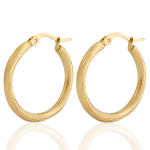 Boucles d'oreilles en acier inox cr&eacute;oles Dor&eacute;