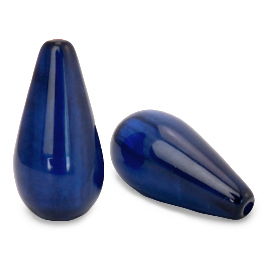 Perles Polaris Elements en forme de goutte Mosso shiny Bleu profond
