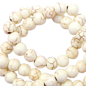 Perles en c&eacute;ramique 4mm Blanc cass&eacute;