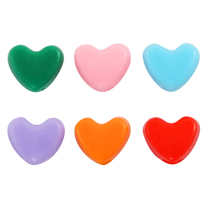 Perles lettres acryliques coeur Multicolore
