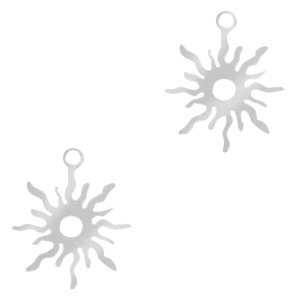 Breloques en acier Inox soleil Argent&eacute;