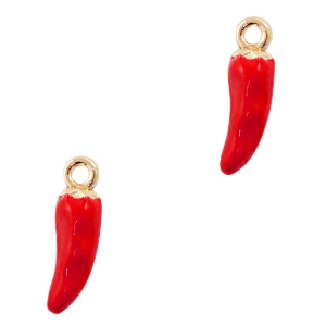 Breloques en m&eacute;tal Basic Quality piment Dor&eacute;-rouge