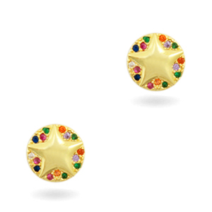 &Eacute;l&eacute;ments en laiton et zirconium arc-en-ciel &eacute;toile Dor&eacute;