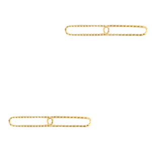 Breloques en acier Inox/connecteur ovale maille double Dor&eacute;