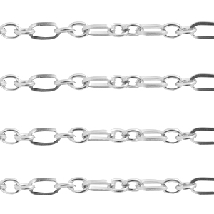 Appr&ecirc;ts en acier inox cha&icirc;ne maille jaseron maillons Argent&eacute;