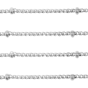 Appr&ecirc;ts en acier inox cha&icirc;ne maille jaseron maille gourmette boule Argent&eacute;
