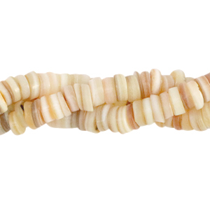 Perles coquillage disque 7mm Beige cr&egrave;me