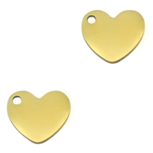 Breloques en acier Inox coeur Dor&eacute;