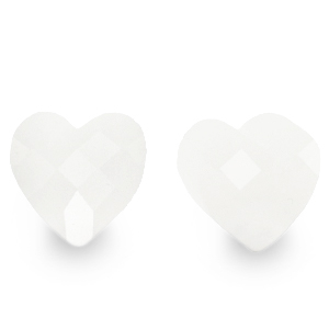 Perles &agrave; facettes Fashion coeur Blanc