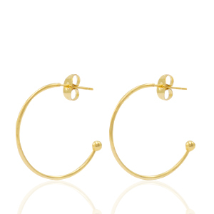 Boucles d'oreilles puces en acier Inox cr&eacute;oles Dor&eacute;