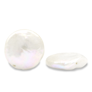 BQ Perles d'eau douce m&eacute;daillon Blanc naturel