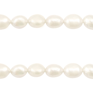 BQ Perles d'eau douce nugget ovale 9x7-8mm Blanc naturel
