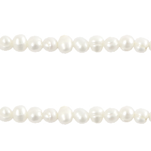 BQ Perles d'eau douce trou vertical 4x5mm Blanc naturel