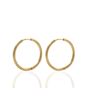 Boucles d'oreilles en acier Inox cr&eacute;oles 16mm Dor&eacute;
