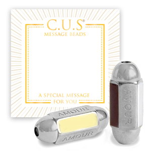 Bijoux C.U.S&reg; message beads "amour" Argent&eacute; (sans nickel)