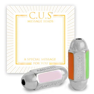 Bijoux C.U.S&reg; message beads "amour"  Argent&eacute; (sans nickel)