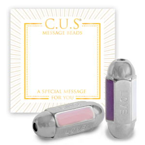 Bijoux C.U.S&reg; message beads "love" Argent&eacute; (sans nickel)