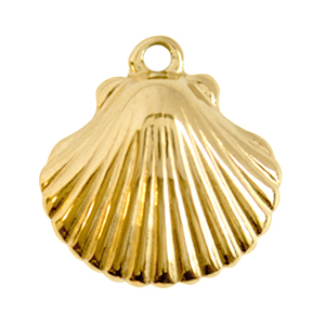 Breloques en acier Inox coquillage Dor&eacute;