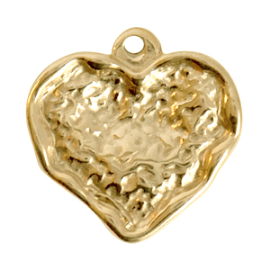 Breloques en acier Inox coeur Dor&eacute;
