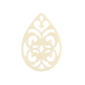 Pendentifs en r&eacute;sine baroque goutte Blanc cass&eacute;