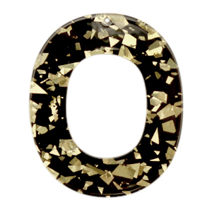 Pendentifs en r&eacute;sine ovale Noir champagne