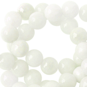 Pierres naturelles 6mm rond blanc 
