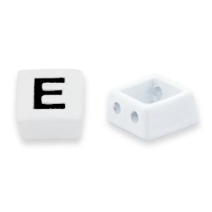 Perles tile E Blanc-noir