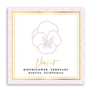 Cartes &agrave; bijoux Fleur de naissance F&eacute;vrier-Violette Lilac rose