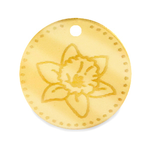 Breloques Plexx 20mm Fleur de naissance Mars - Jonquille Dor&eacute;