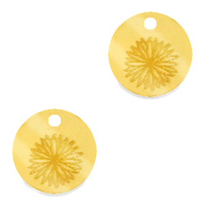 Breloques Plexx 12mm Fleur de naissance Septembre - Aster Dor&eacute;