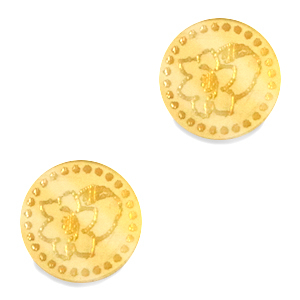 Cabochons Plexx 12mm Fleur de naissance Mai - Muguet Dor&eacute;
