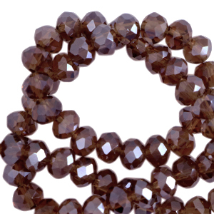 Perles &agrave; facettes 6x4mm disque Heishi Violet aubergine-pearl shine coating