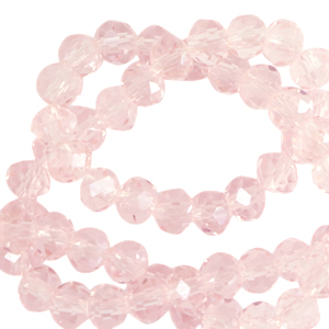 Perles &agrave; facettes 6x4mm disque Heishi Rose primev&egrave;re-pearl shine coating