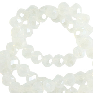Perles &agrave; facettes 4x3mm disque Heishi Crystal Transparant -pearl shine coating
