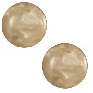 Cabochon classique 12mm Polaris Elements Mosso shiny Marron brume de d&eacute;sert