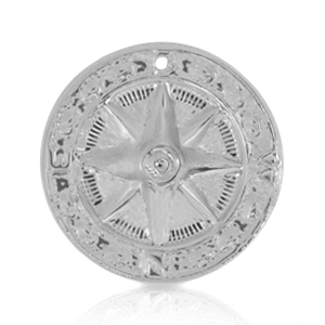 Breloques en m&eacute;tal DQ &eacute;toile 25mm Argent&eacute; antique (sans nickel)