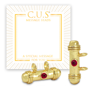 Bijoux C.U.S&reg; message beads breloque Dor&eacute;-rouge cerise