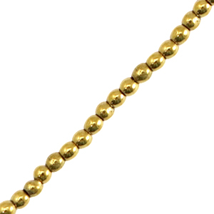 Perles h&eacute;matites rond 2mm Dor&eacute;