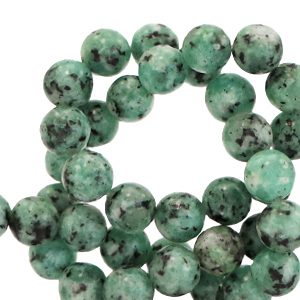 Pierres naturelles Jaspe Dalmatien 8mm Vert blanchi lac