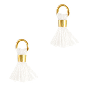 Pompons 0.7cm Dor&eacute;-blanc