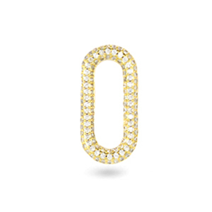 Connecteur en Zirconium oval Dor&eacute;
