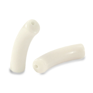 Perles acryliques tube Blanc cass&eacute;