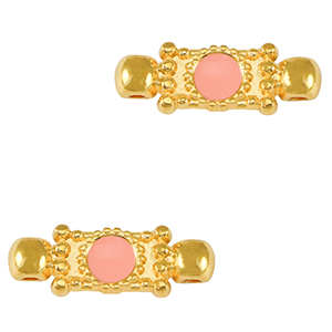 Breloques en m&eacute;tal DQ connecteur Dor&eacute;-rose saumon (sans nickel)