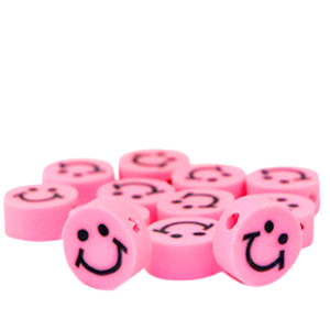 Perles en polym&egrave;re smiley Rose