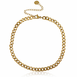Chaines de cheville en acier Inox jaseron maillons Dor&eacute;