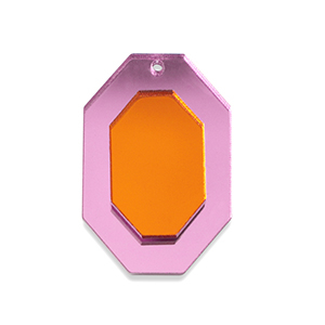Pendentifs accroche-regard octogone Rose m&eacute;tallique-orange