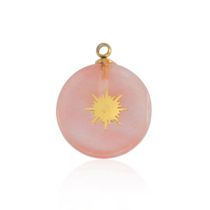 Breloques en acier Inox soleil Dor&eacute;-rose
